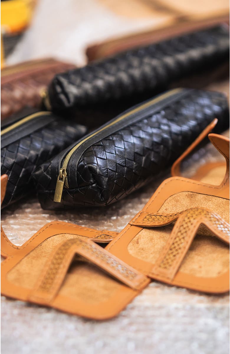 Deux Mains Woven Pencil Case, Alternate, color, Black