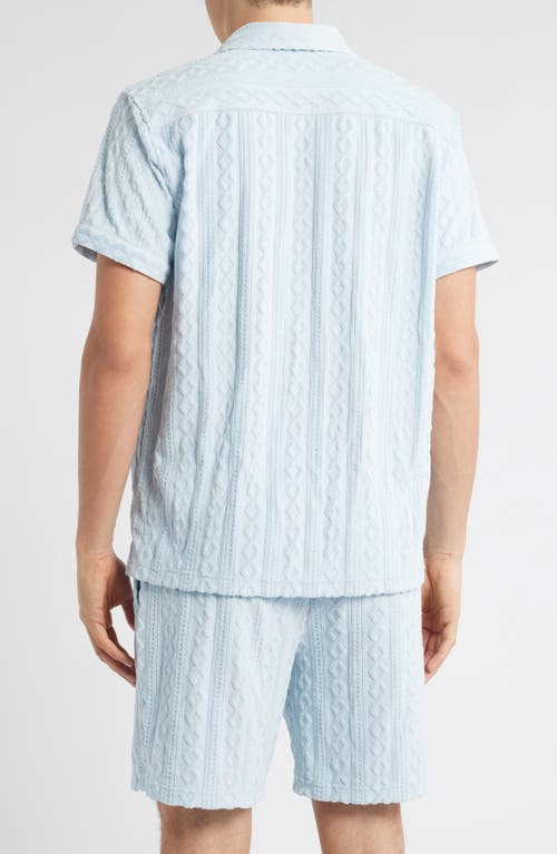 Rails Maverick Textured Knit Camp Shirt In Coastal Blue