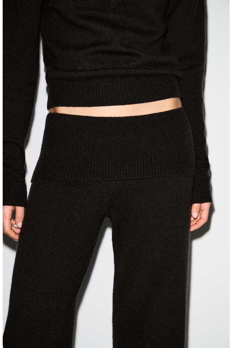 Foldover Knit Pants, Alternate, color, ONYX