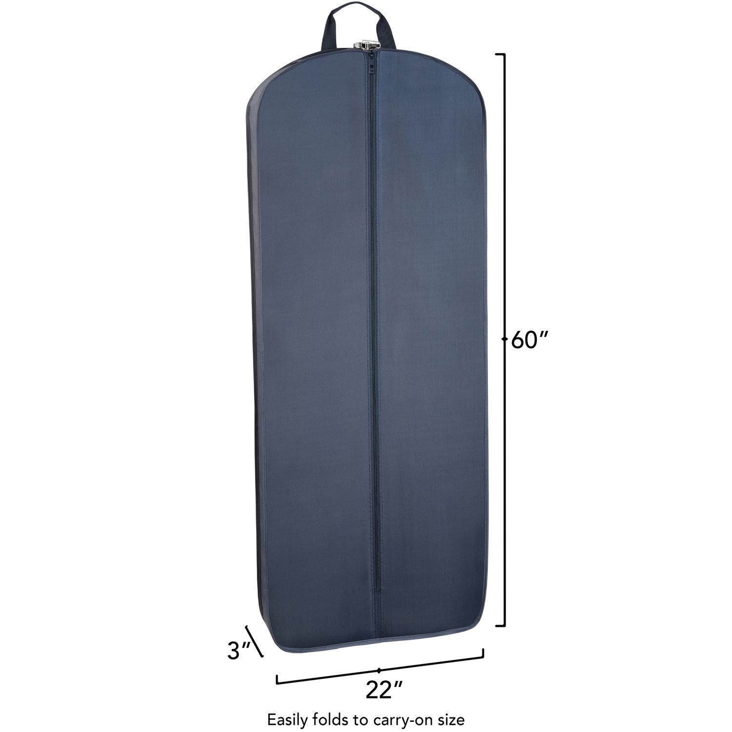 Wallybags 60" Premium Tri-Fold Travel Garment Bag with exterior pocket, Alternate, color, Navy
