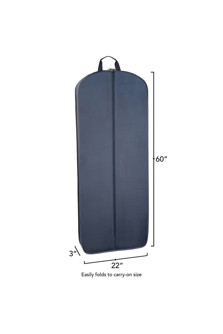 60" Premium Tri-Fold Travel Garment Bag with exterior pocket, Alternate, color, Navy