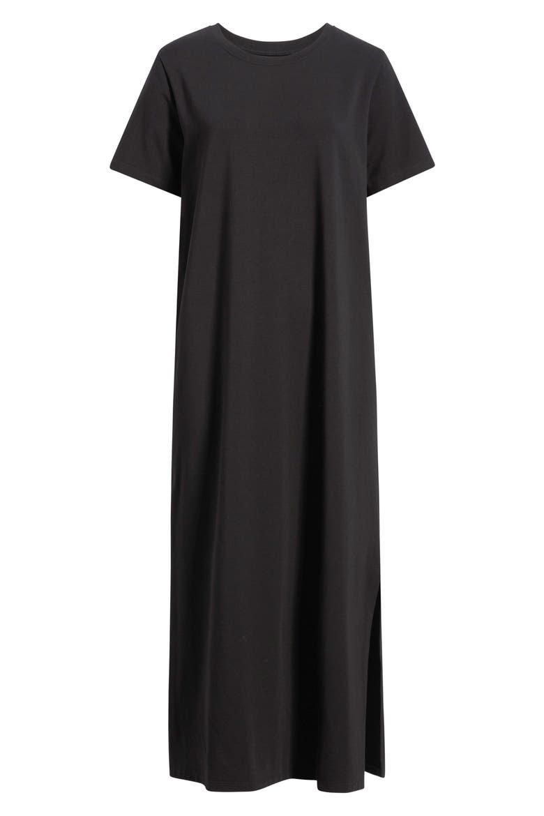 Maxi T-Shirt Dress, Alternate, color, BLACK