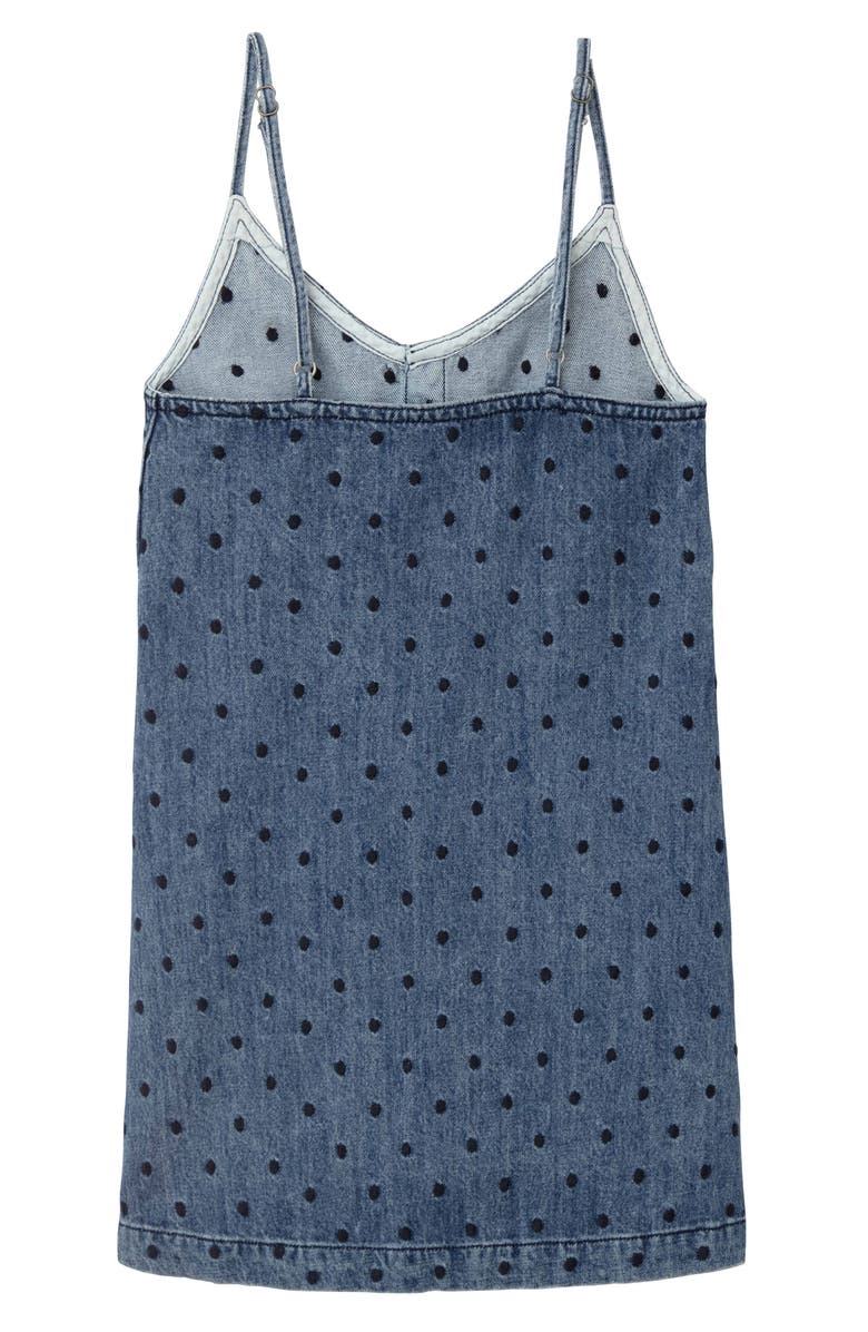 DL1961 Eilis Polka Dot Embroidered Denim Tank Dress, Alternate, color, 