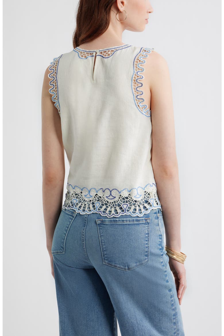 Cutwork Shell Sleeveless Top, Alternate, color, IVORY EGRET