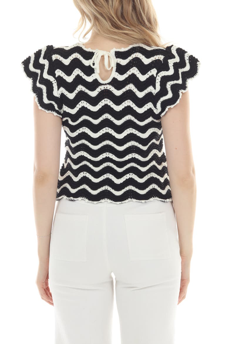 Zigzag Crochet Top, Alternate, color, BLACK