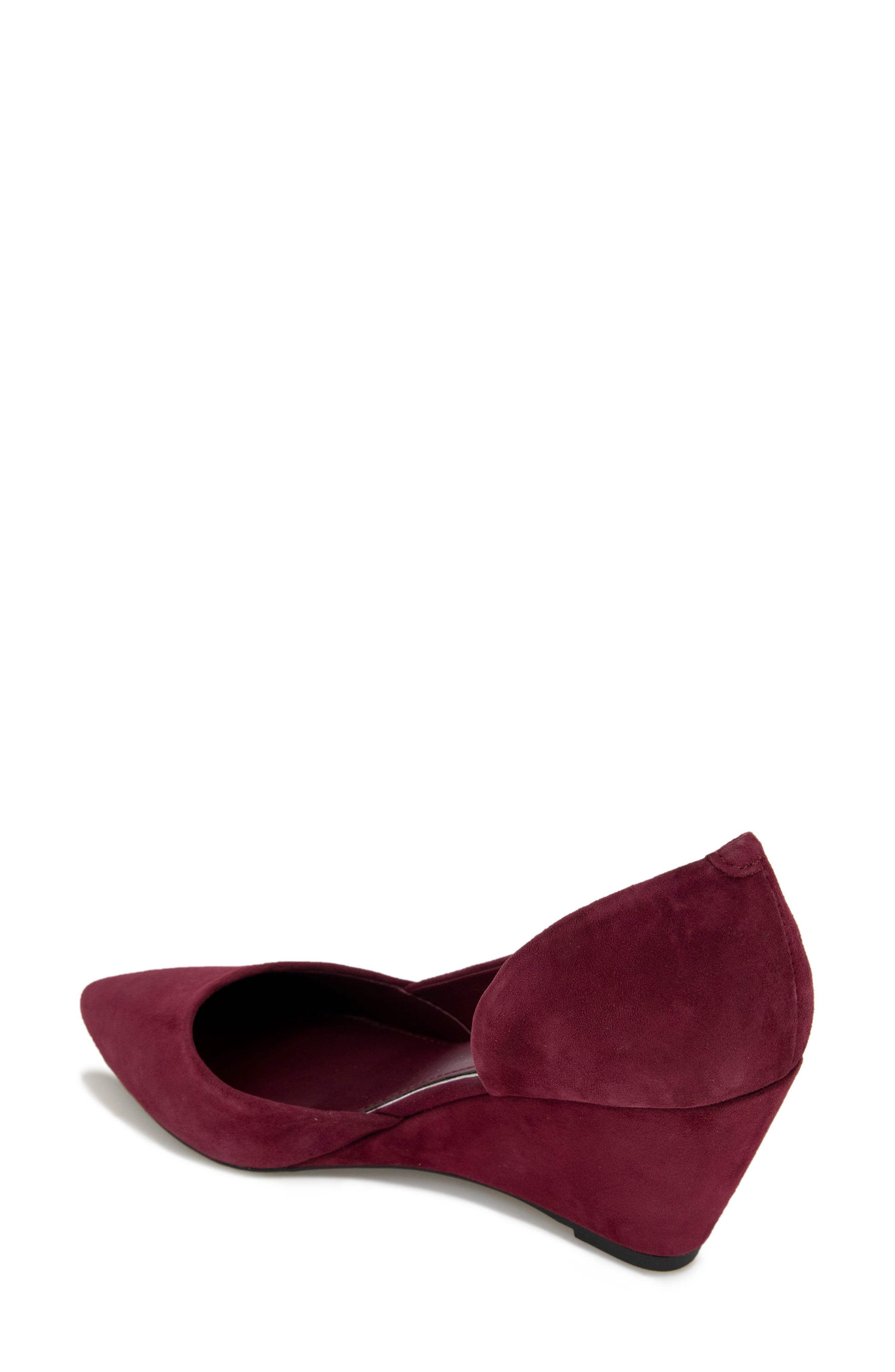 Kenneth Cole New York 'Ellis' Half d'Orsay Wedge Pump, Alternate, color, Wine Suede