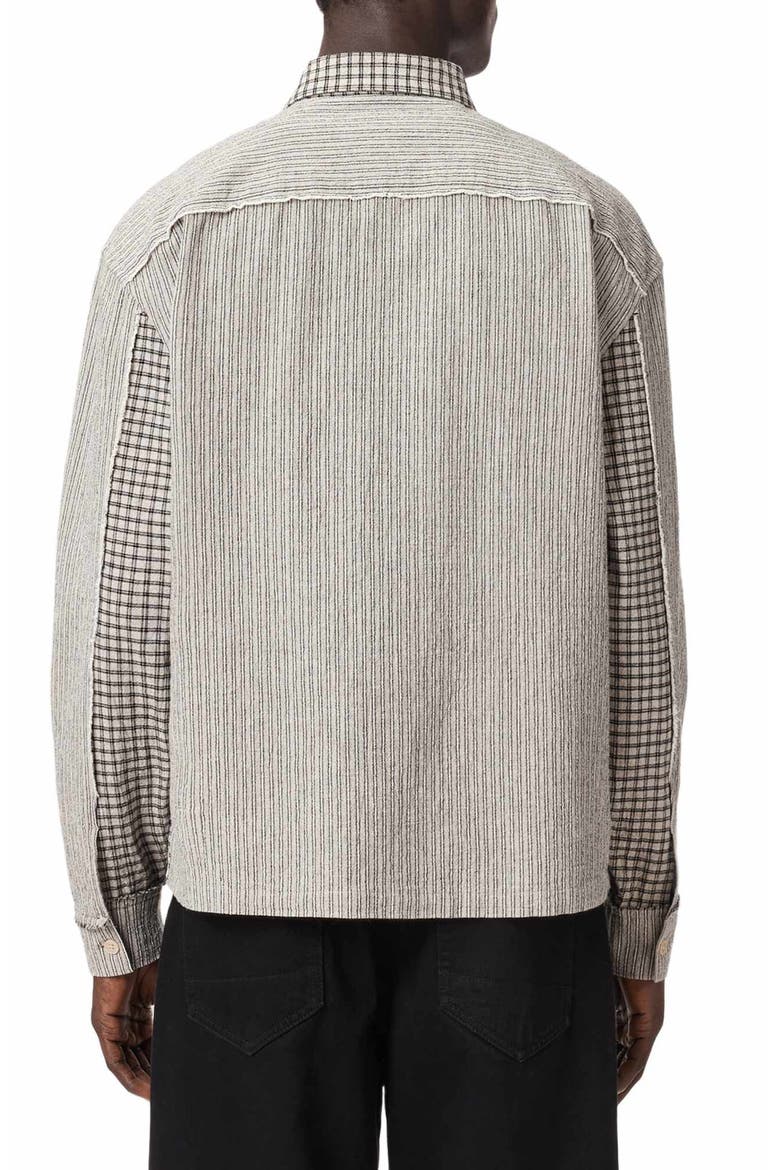 Kage Mix Print Button-Up Shirt, Alternate, color, OAT WHITE