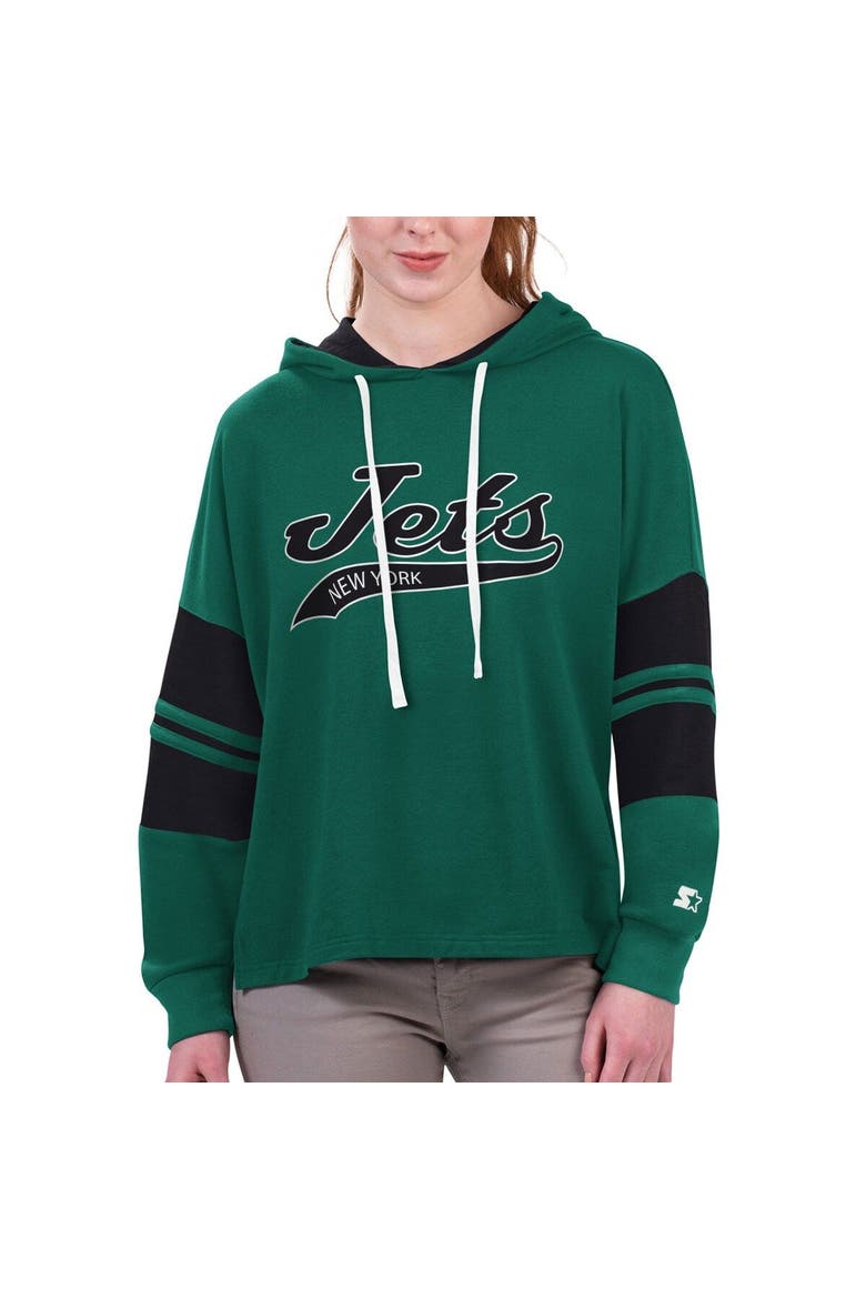 Women's Starter Green New York Jets Bump And Run Long Sleeve Hoodie T-Shirt, Main, color, Green