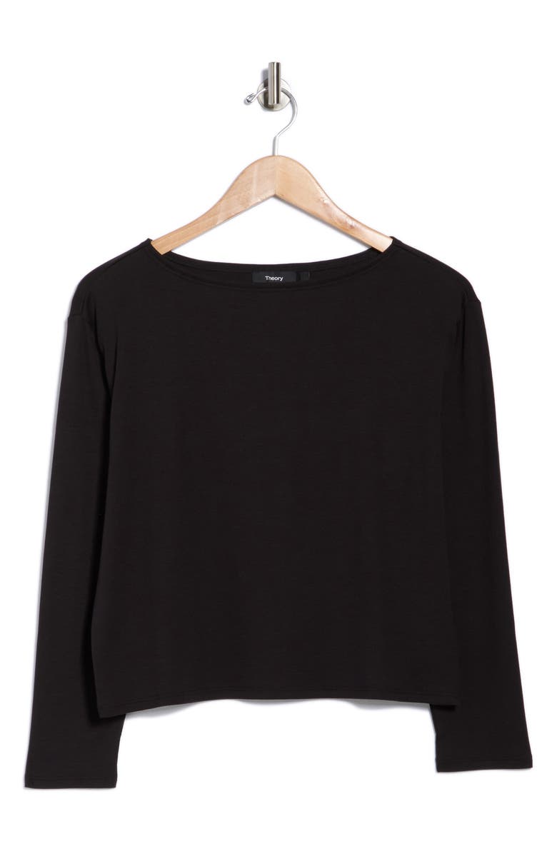 Theory Boat Neck Knit Top, Alternate, color, Black