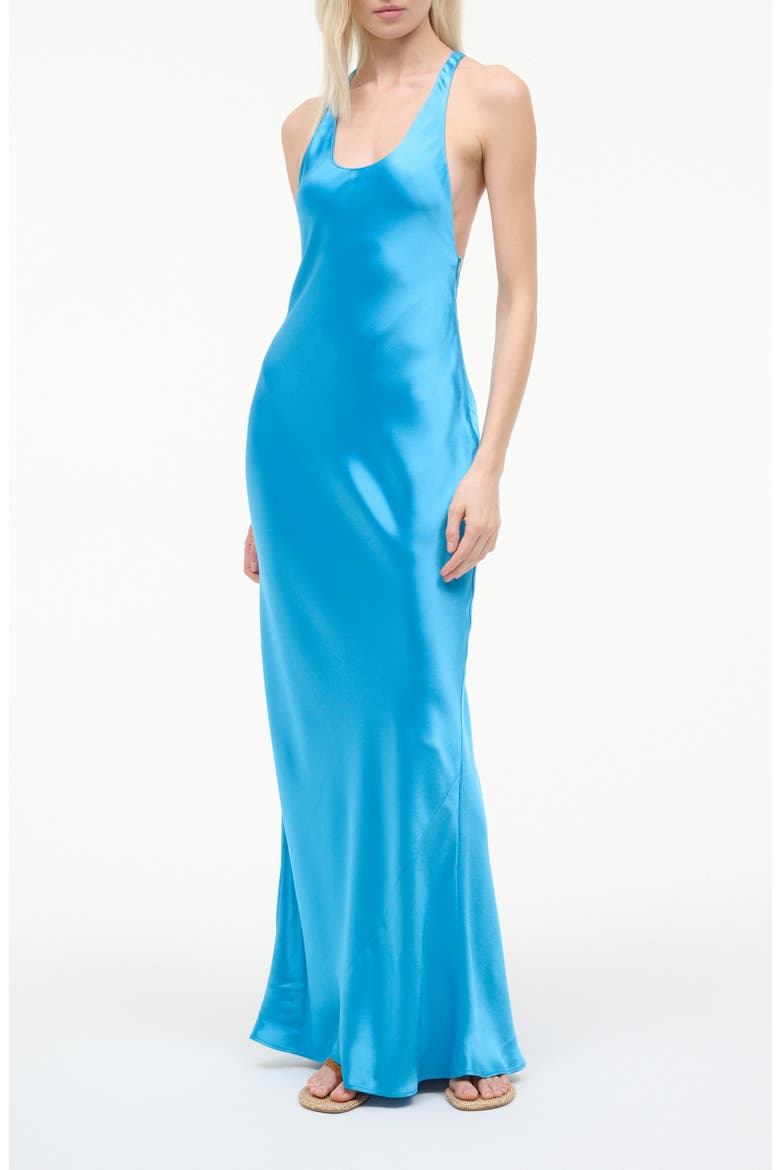 Juanita Racerback Satin Gown, Main, color, POOL