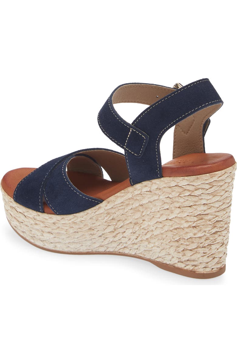 Cordani Brittany Ankle Strap Espadrille Platform Wedge Sandal, Alternate, color, Crosta Navy