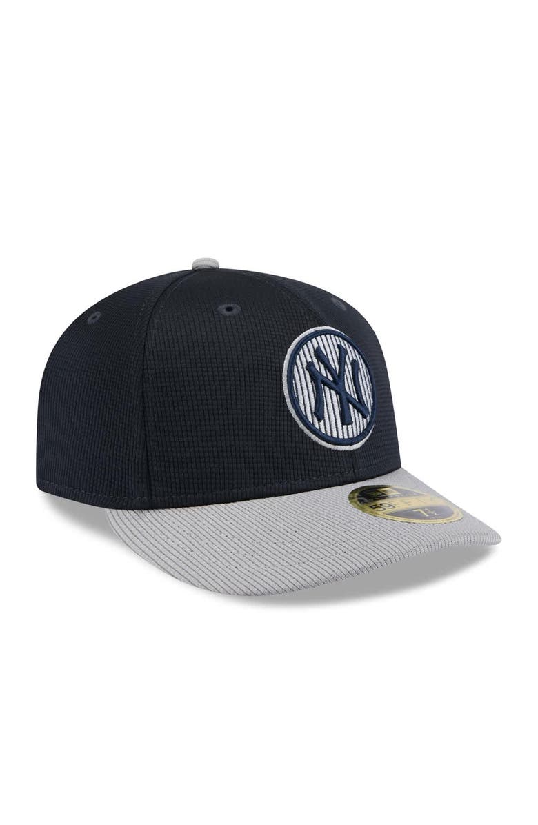 New Era Men's New Era Gray/Navy New York Yankees 2025 Batting Practice Low Profile 59FIFTY Fitted Hat, Alternate, color,