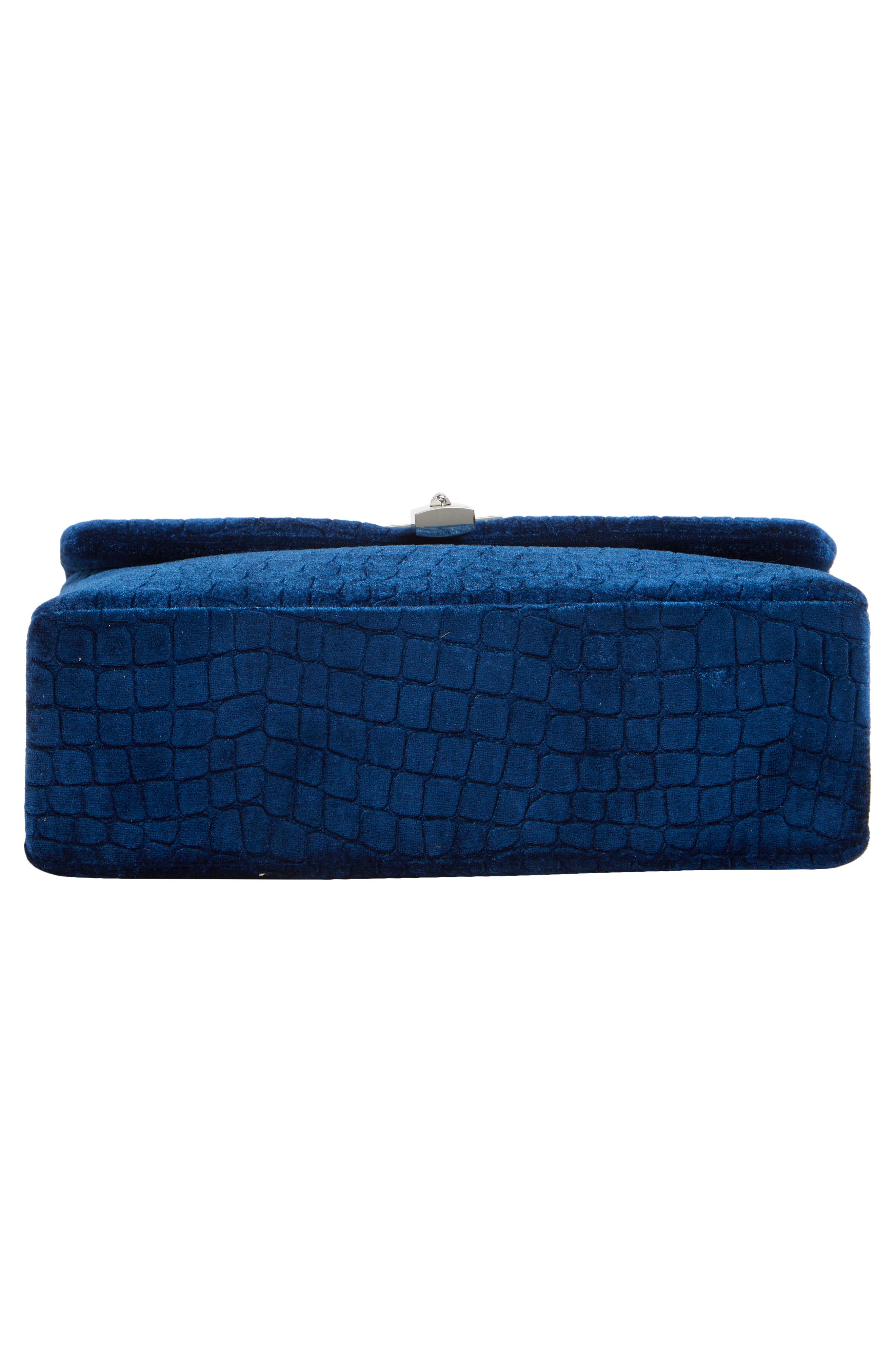 Kurt Geiger London Brixton Velvet Shoulder Bag, Alternate, color, Navy