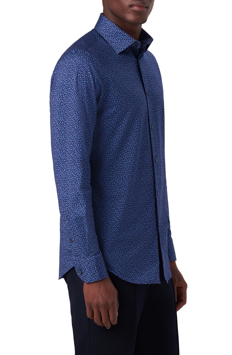 Bugatchi OoohCotton<sup>®</sup> Floral Print Button-Up Shirt, Alternate, color, 