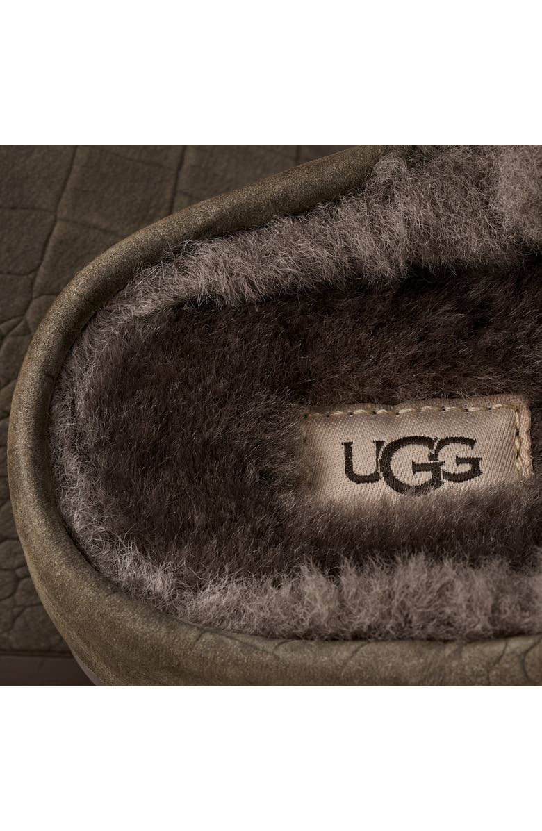 UGG<sup>®</sup> Elea Croc Embossed Suede Slipper, Alternate, color, Dense Smoke