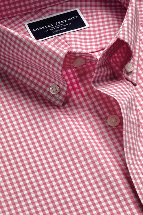 Charles Tyrwhitt Non-iron Stretch Check Short Sleeve Shirt