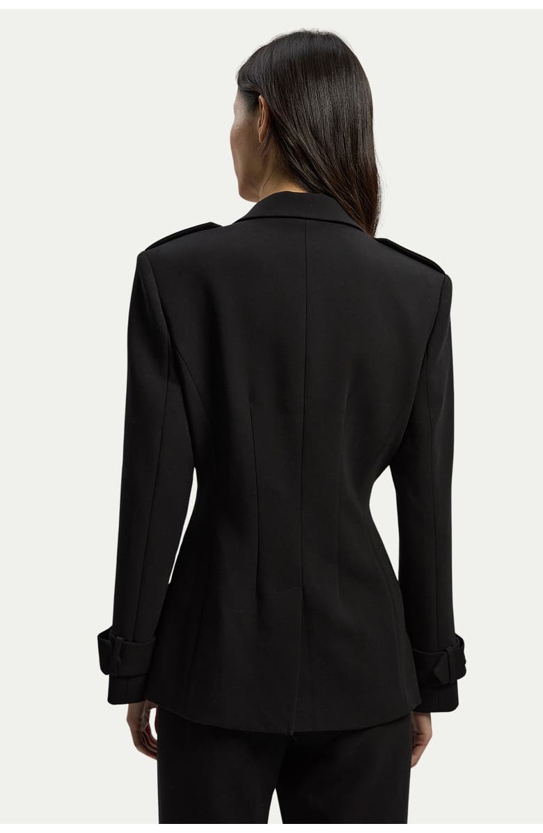 Karen Millen Petite Military Single Breasted Blazer, Alternate, color, Black