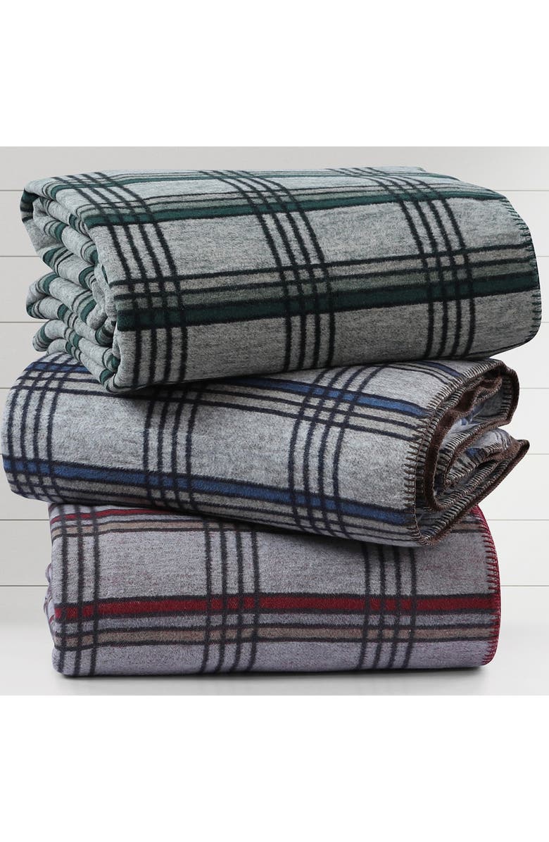 AZORES HOME Yarn Dyed Plaid Throw Blanket, Alternate, color, Plaid Green