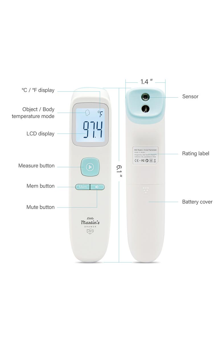 Little Martin's Noncontact Forehead Infrared Thermometer, Alternate, color, Multicolored