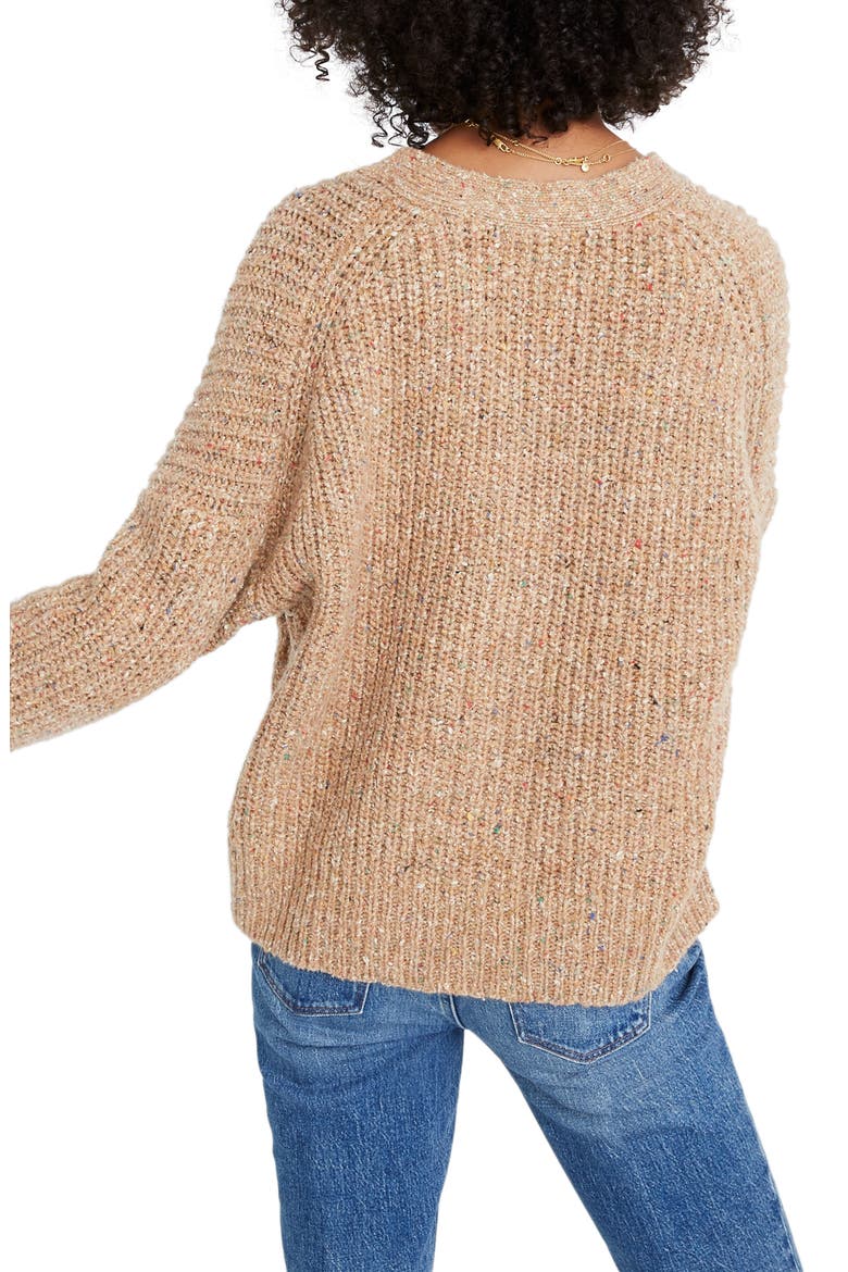 Speckled Rib Cardigan Sweater, Alternate, color, MARLED ACORN