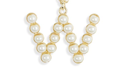 Meshmerise Imitation Pearl Initial Pendant Necklace In White