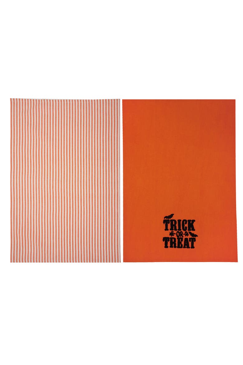 Trick or Treat Stripe Towel Set of 2, Alternate, color, Black