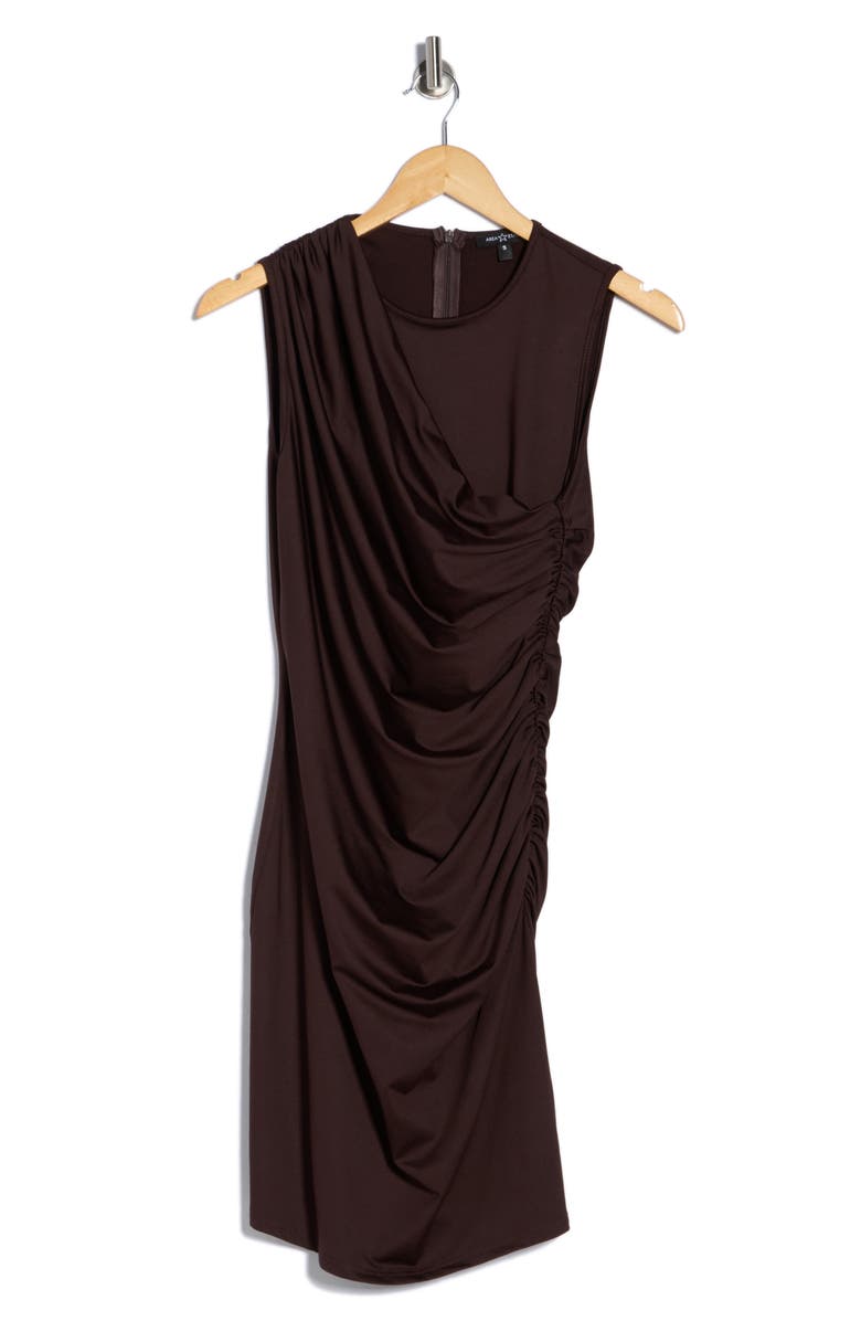 AREA STARS Drape Jersey Cocktail Dress, Alternate, color, Brown