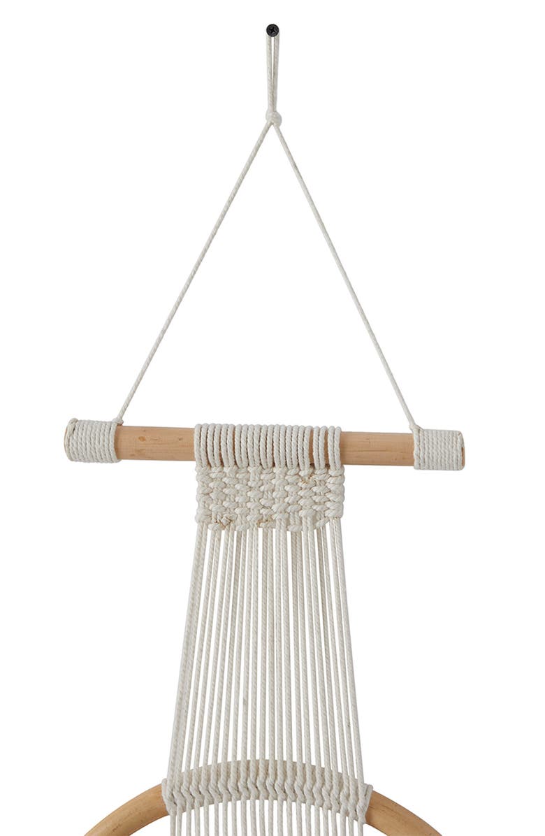 GINGER BIRCH STUDIO MacramBlack Cotton Handmade Intricately Weaved é Wall Decor with Fringe Tassels, Alternate, color, 