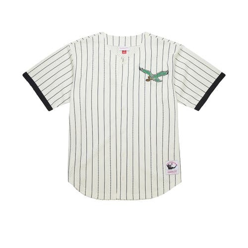 Mitchell & Ness Cream Philadelphia Eagles Vintage Logo Final Seconds Full-button Mesh Top