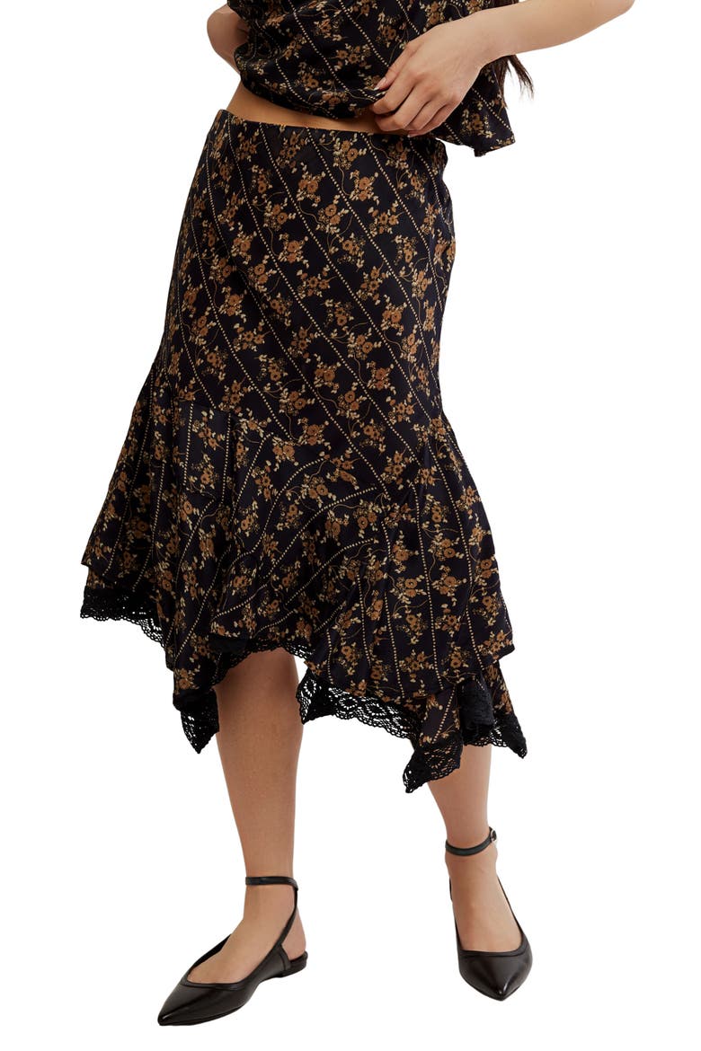 Bali Sweet Escape Asymmetric Hem Skirt, Main, color, BLACK COMBO
