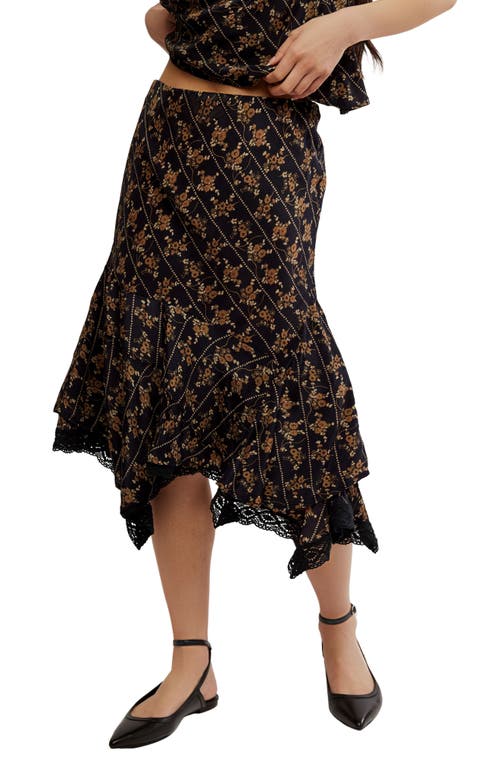 Free People Bali Sweet Escape Asymmetric Hem Skirt In Black