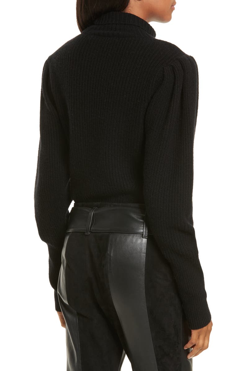 FRAME Wool & Cashmere Puff Sleeve Turtleneck Sweater, Alternate, color, 
