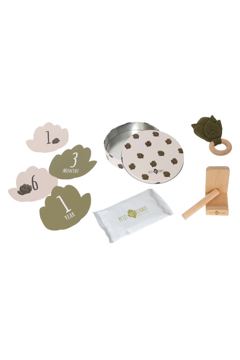 Birth Gift Set - Baby Handprint Kit, Comforter & Milestone Cards | Baby Shower Gift, Alternate, color, Beige