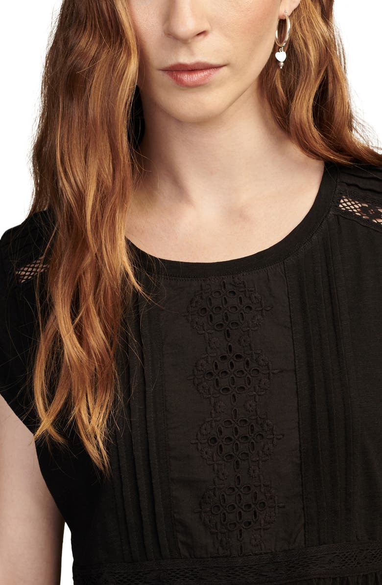 Lucky Brand Embroidered Peplum Top, Alternate, color, 