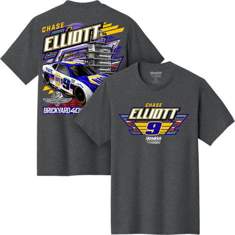 Men's Hendrick Motorsports Team Collection Heather Gray Chase Elliott Brickyard 400 NAPA Driver T-Shirt
