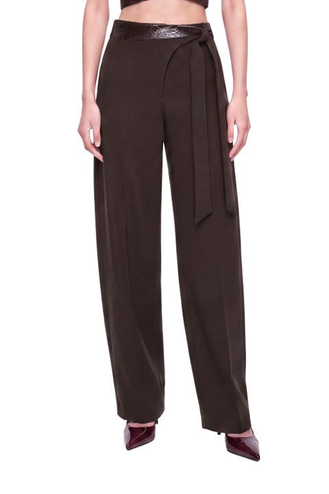 Tie Waist Wide Leg Trousers