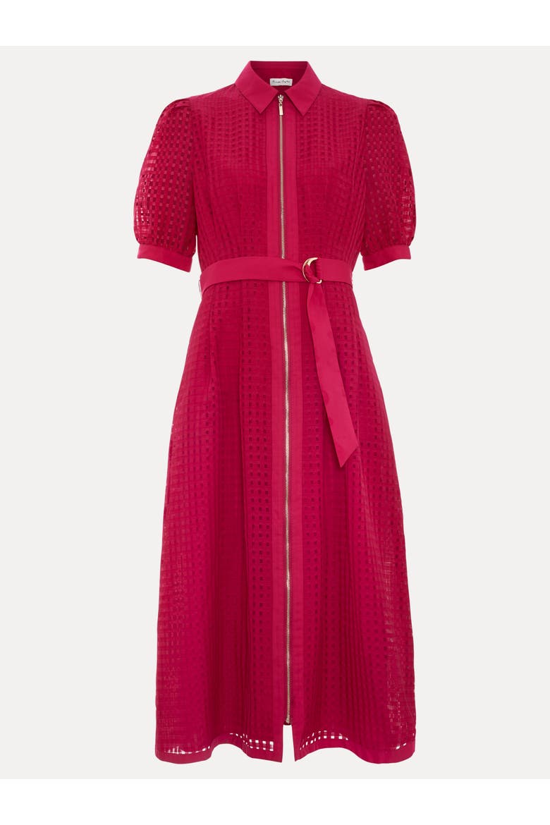 Carey Belted Midi Shirt Dress, Alternate, color, Pink