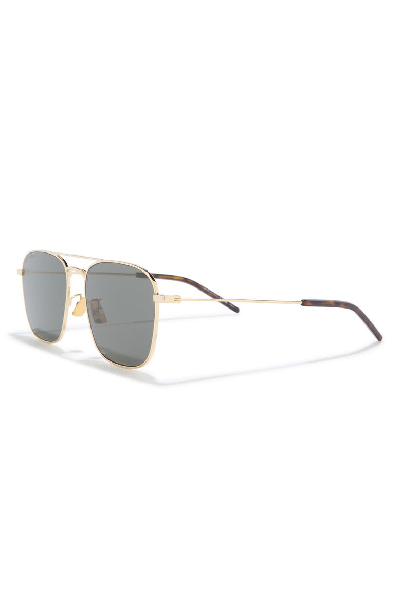 Saint Laurent 56mm Aviator Sunglasses, Alternate, color, Gold Gold Grey