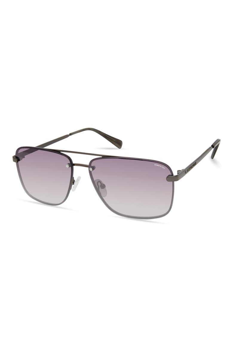 61mm Navigator Sunglasses, Main, color, SHINY GUNMETAL / SMOKE MIRROR