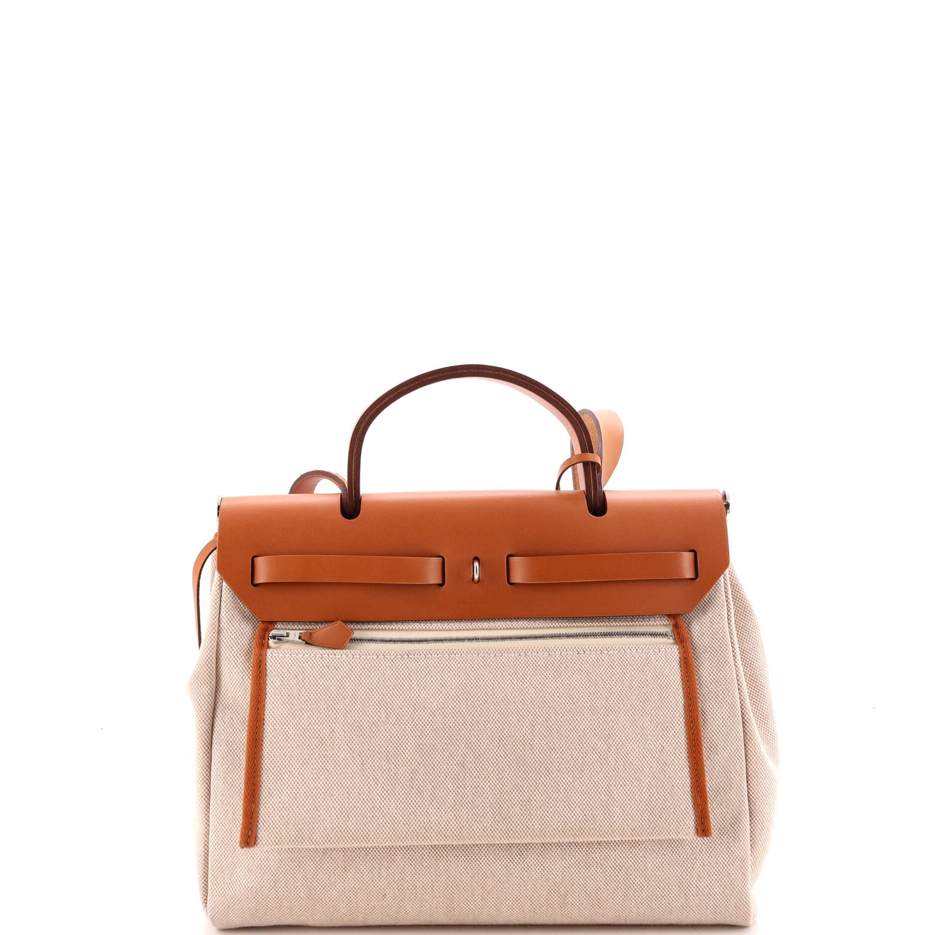 Herbag Zip Pegase Pop Toile and Leather 31, Alternate, color, White