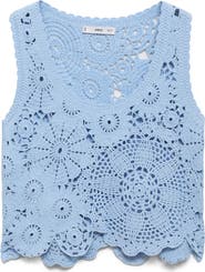 MANGO Floral Crochet Top