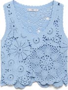 MANGO Floral Crochet Top