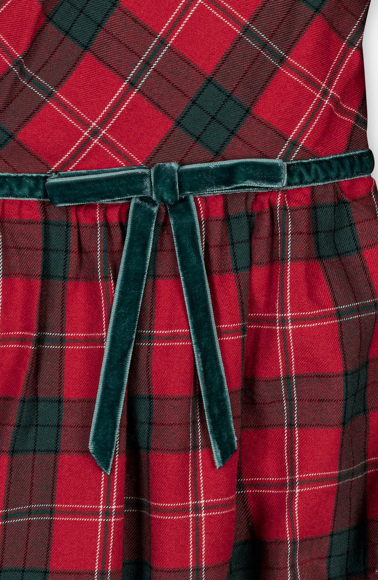 Hope & Henry Kids' Organic Peter Pan Collar Dress with Ruffle Cuffs, Alternate, color, London Plaid