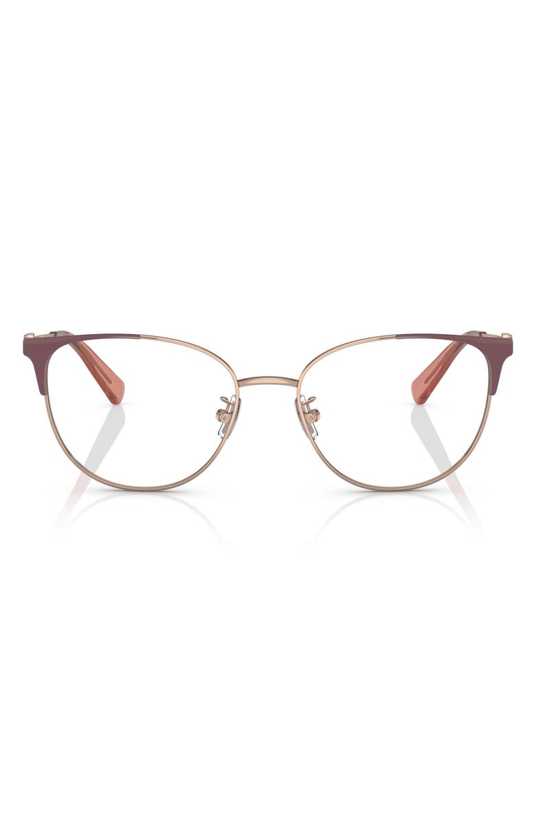 COACH 54mm Cat Eye Optical Glasses, Main, color, Rose Gold / Demo Lens