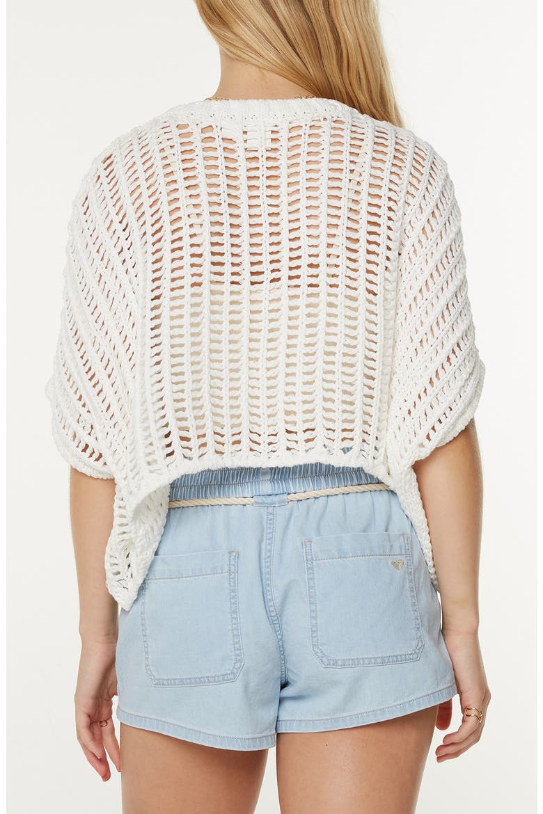 Lost At Sea Open Stitch Crop Sweater, Alternate, color, EGRET SOLID