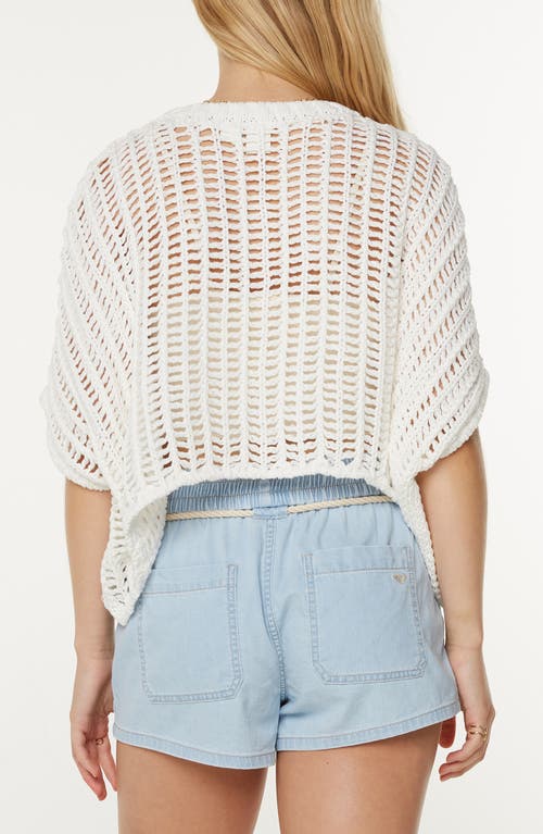 Roxy Lost At Sea Open Stitch Crop Sweater In White