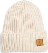 Saint Laurent Cassandre Patch Wool Beanie