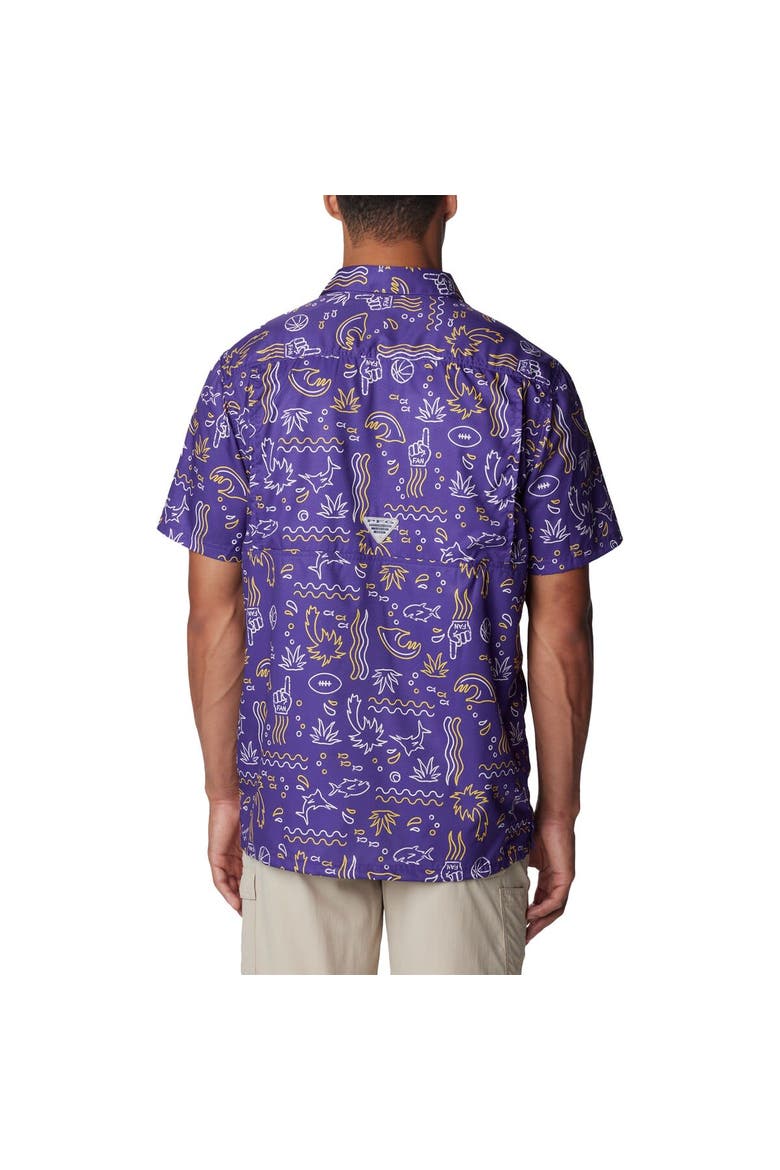 Men's Columbia Purple LSU Tigers Super Slack Tide Omni-Wick Button-Up Shirt, Alternate, color, Purple