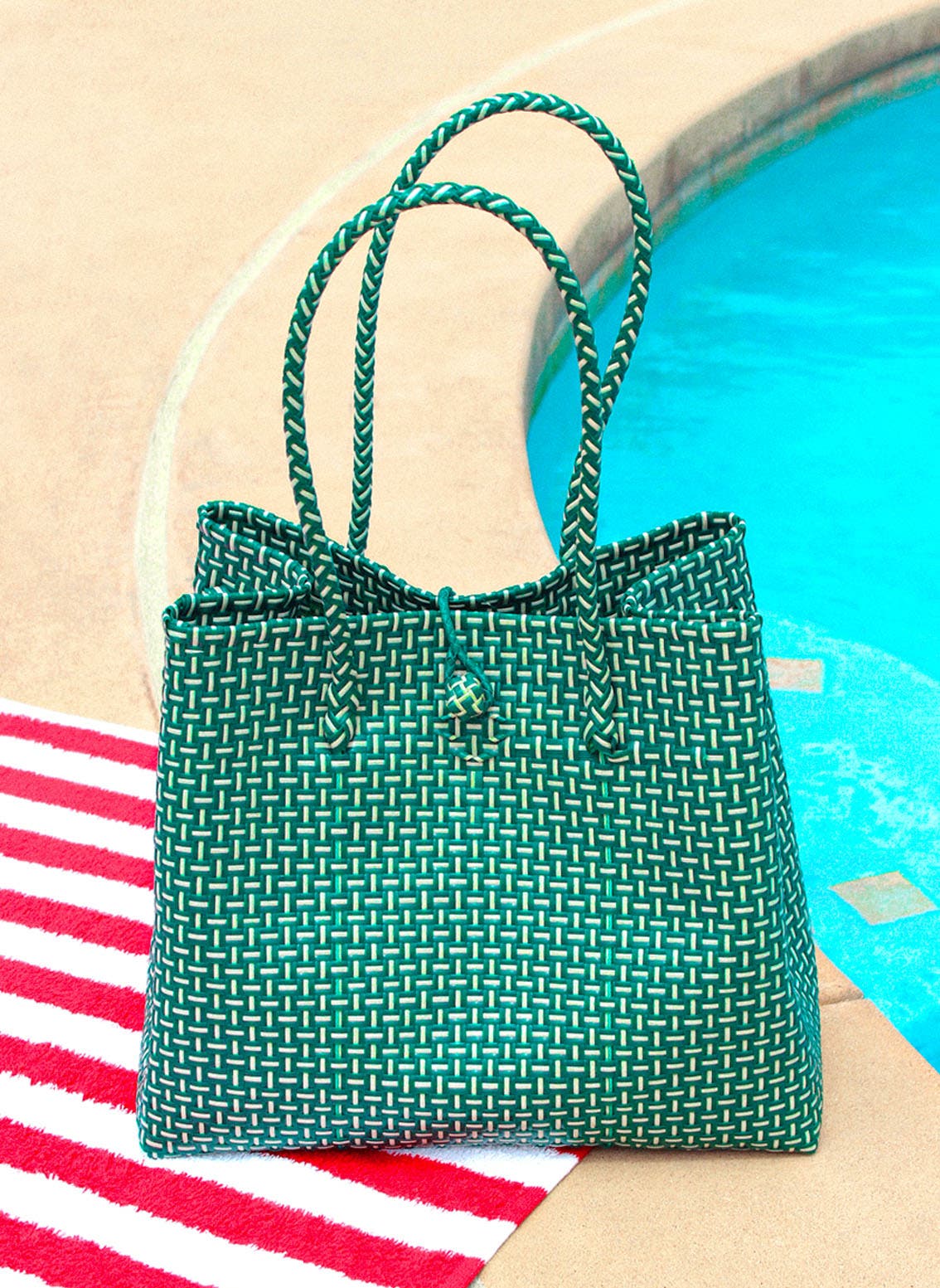 The Toko Recycled Woven Tote Bag, Alternate, color, Green