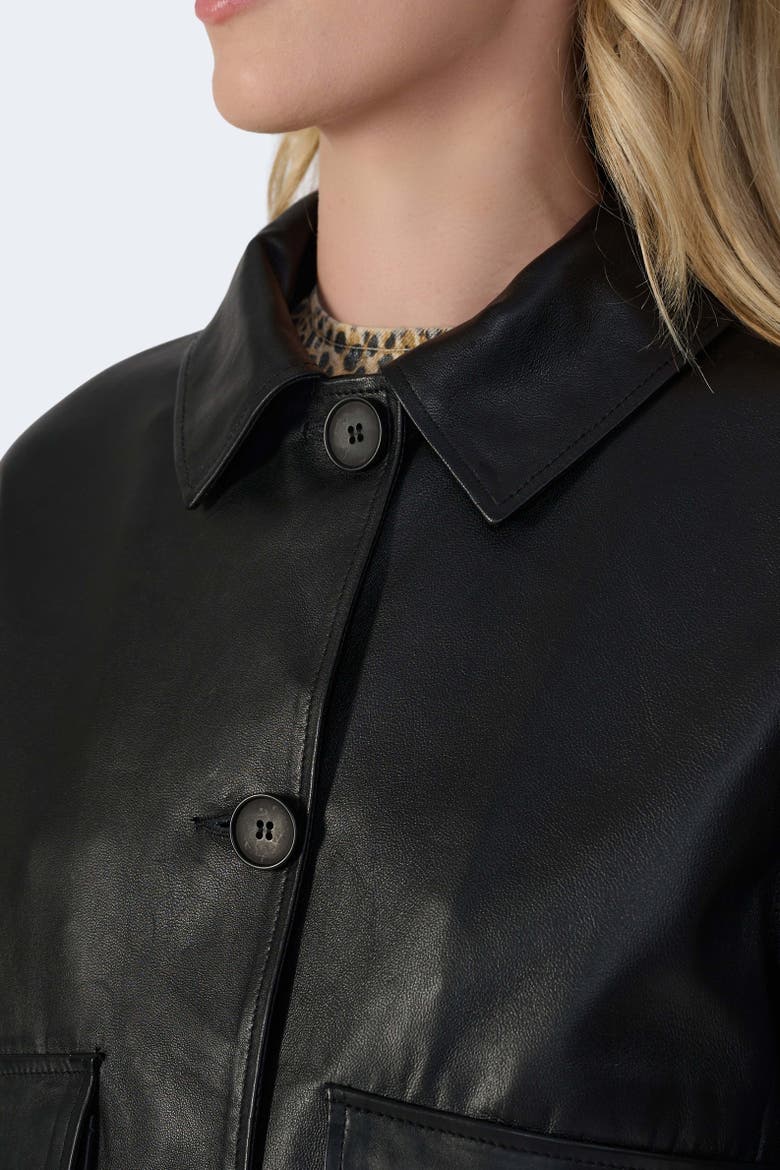 Ella Leather Jacket, Alternate, color, Black